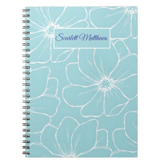 Personalized Floral Notebook with Name 
