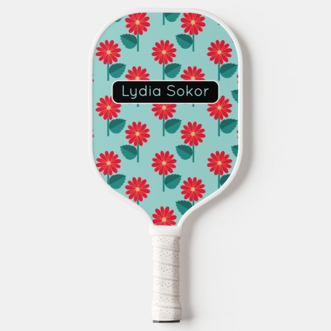 Personalized Floral Pickleball Paddle (Front)