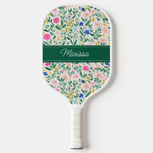 Personalized Floral Pickleball Paddle