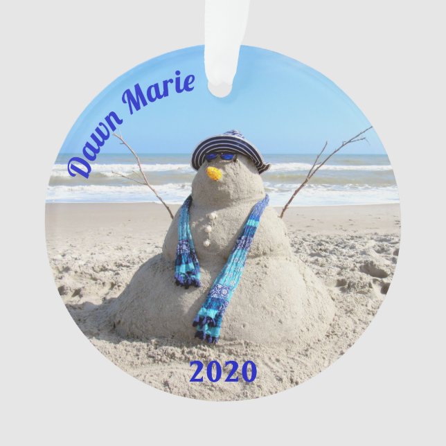 Personalized Florida Snowman - Acrylic Ornament (Front)