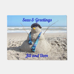 Personalized Florida Snowman - Doormat