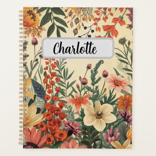 Personalized Flower Cover Productivity & Goal  Planner (Front)