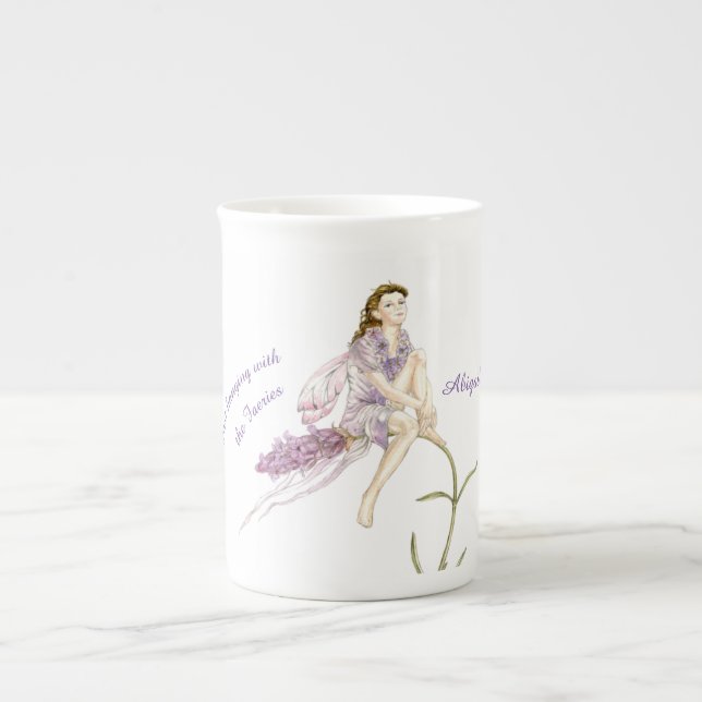 Personalized Flower Fairy Bone China Mug (Front)