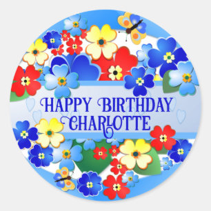 Personalized Flower Garden  Kids Birthday Sticker