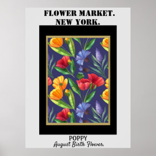 Personalized Flower Market Birth flower Art Print 