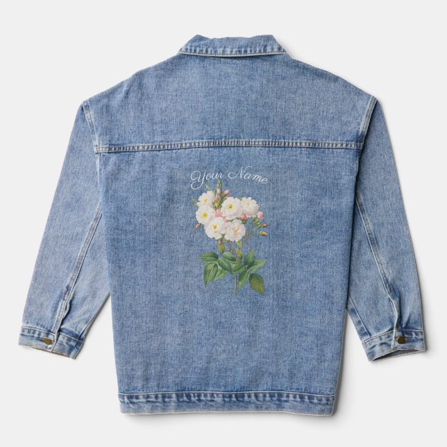 PERSONALIZED FLOWERS BOUQUET DENIM JACKET (Back)
