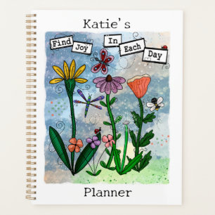 Personalized Flowers Musical Notes and Joy Artwork Planner