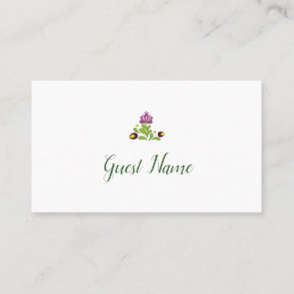 Personalized Folk Floral Wedding Place Card