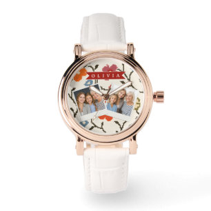 Personalized Folk Scandi Boho Vintage Floral  Watch