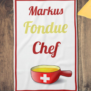 Personalized Fondue Chef Tea Towel