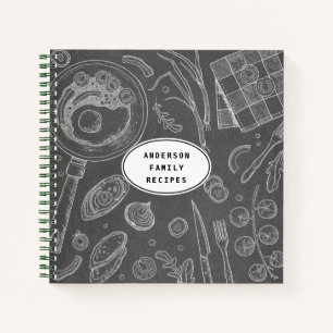 Personalized Food Drawing Recipe Notebook
