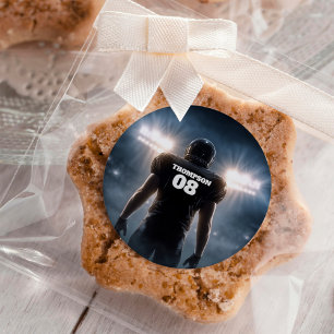 Personalized Football Birthday Party Classic Round Sticker