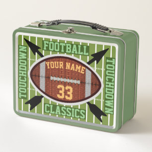 Personalized Football Classics Metal Lunchbox