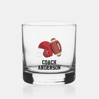 Personalized Football Coach Sports Trainer Custom Whiskey Glass