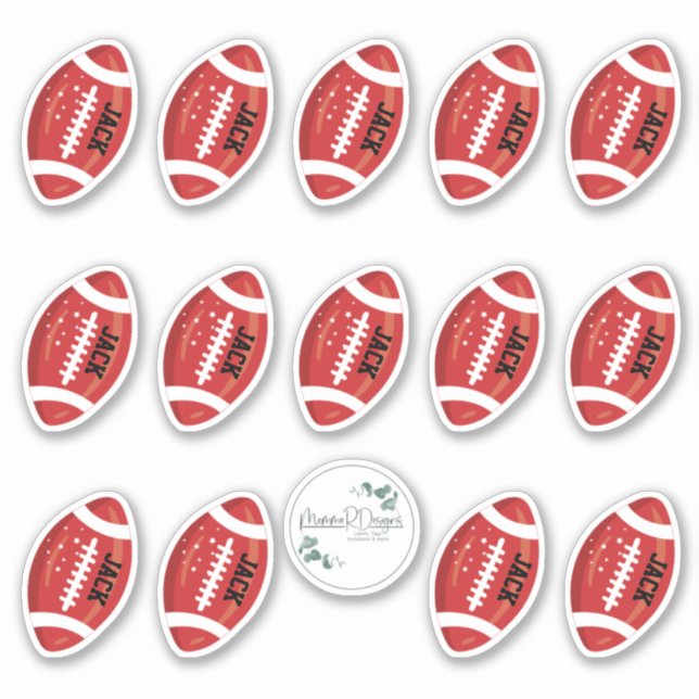 PERSONALIZED Football stickers, football team  (Front)