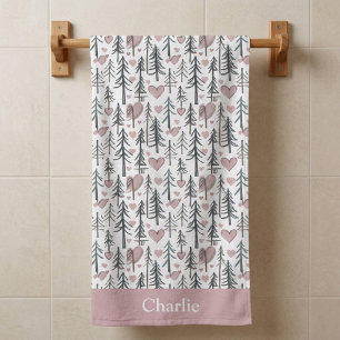 Personalized Forest Tree Kids Bath Towel