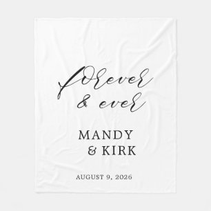 Personalized “Forever" Custom Wedding Gift Fleece Blanket