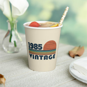 Personalized Forty vintage 40th birthday party Paper Cups