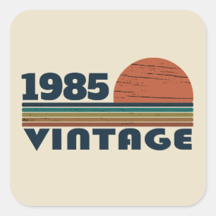 Personalized Forty vintage 40th birthday party Square Sticker