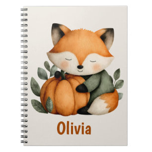 Personalized Fox Pumpkin Halloween Design Notebook