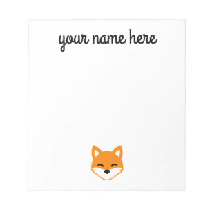 Personalized Fox Stationery Notepad for Kids