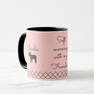 Personalized French Bulldog Pastel Pink with Name Mug