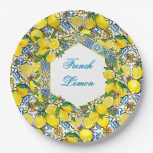 Personalized French Lemon Paper Plate