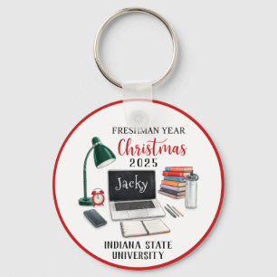 Personalized Freshman Year Christmas For College Key Ring