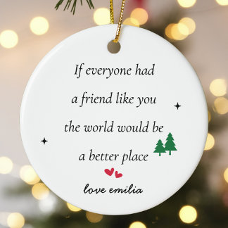 Personalized Friendship Custom Name Best Friend Ceramic Ornament