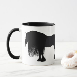 Personalized Friesian Horse Illustration Mug