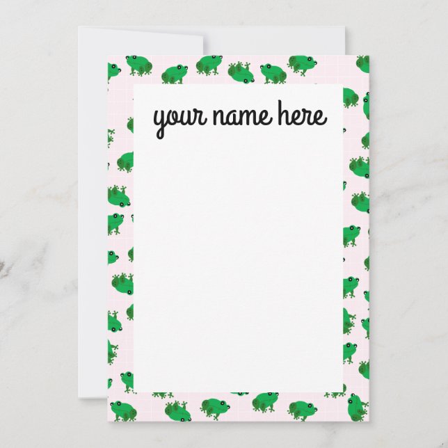 Personalized Frogs Notecards (Front)