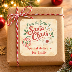 Personalized From Santa North Pole Square Sticker