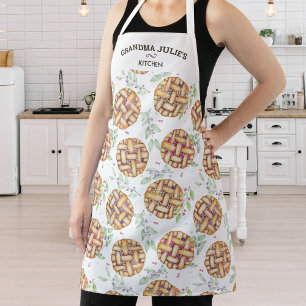 Personalized Fruit Pie Pattern, Custom Text Apron