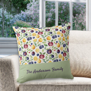 Personalized Fruits and Leaves Pattern Cushion