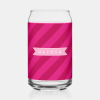 Personalized Fun Cute Modern Pink Stripe