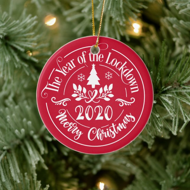 Personalized Funny 2020 Memorable Christmas Ceramic Ornament (Tree)