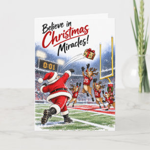 Personalized Funny American Football Christmas Car Holiday Card