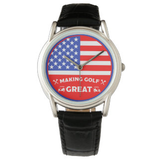 Personalized Funny American Golf Player Watch
