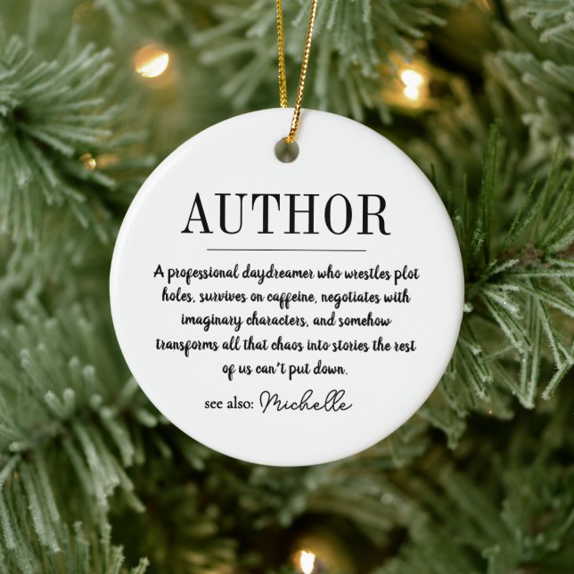 Personalized Funny Author Writer Definition  Ceramic Ornament (Tree)