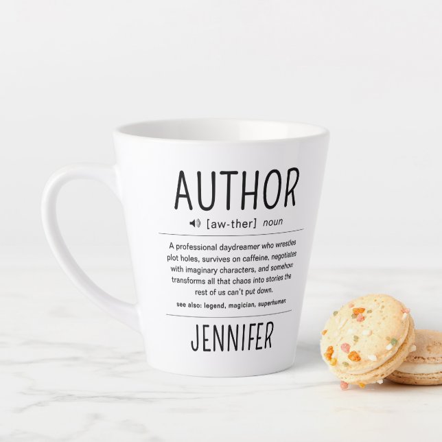 Personalized Funny Author Writer Definition Latte Mug (In Situ)