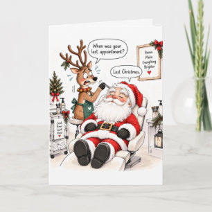 Personalized Funny Beautician Christmas Card