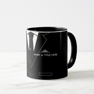 Personalized Funny Business Mug Gift Black Suit