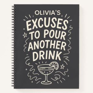 Personalized Funny Cheeky Cocktail Humor Notebook