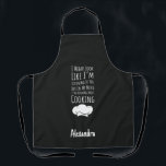 Personalized Funny Cooking Gifts Humor Mother Apron<br><div class="desc">Funny Custom Apron for Chefs & Home Cooks | "I Might Look Like I'm Listening... " Quote | Personalized Name Wear your secret kitchen thoughts with pride on this funny custom apron! This unique, protective apron features the hilariously accurate quote, "I Might Look Like I'm Listening But In My Mind...</div>