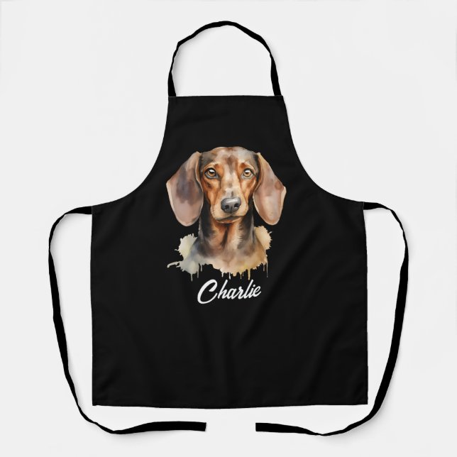 Personalized Funny Dog Face Apron | Custom Dog Mom (Front)