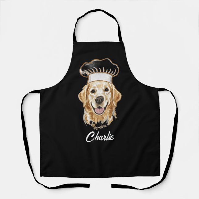 Personalized Funny Dog Face Apron | Custom Dog Mom (Front)