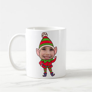 Personalized Funny Elf Photo Face - Christmas Gift Coffee Mug