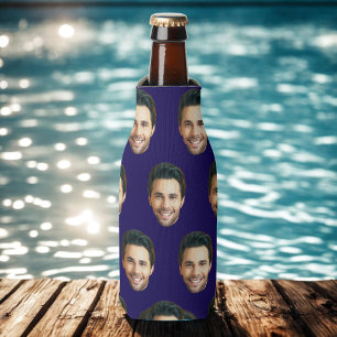 Personalized Funny Face Picture Unique Photo Bottle Cooler