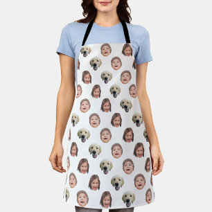 Personalized Funny Family Face 3 Photos Apron