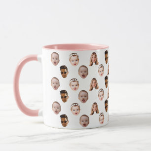 Personalized Funny Family Face 4 Photos Mug